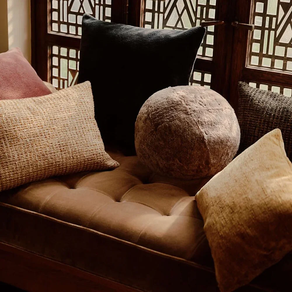 Discontinued Athena Calderone Crate and Barrel Aurea Chenille Throw Pillows x2